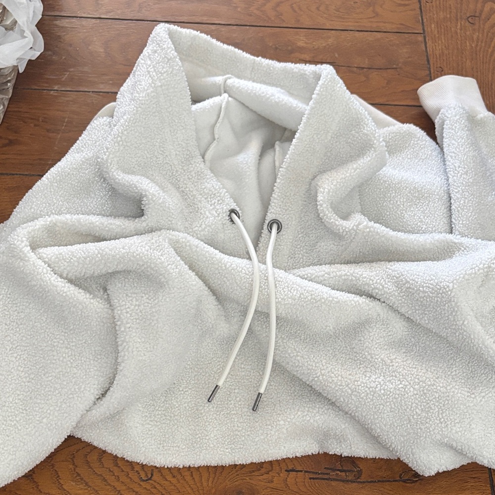 No Boundaries White Sherpa Hoodie